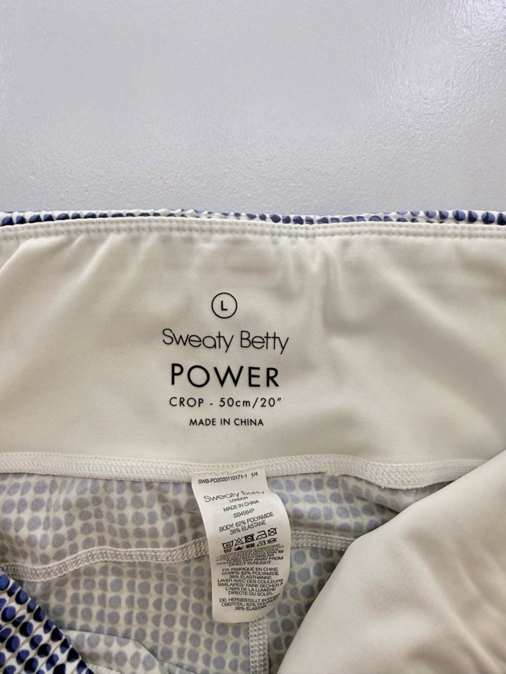 Sweaty Betty Power 7/8 Leggings | Blue and White/ Blue Dot - Picture 8 of 8